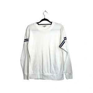 American Eagle White Navy Arm Stripe Ahhmazingly Soft Sweatshirt Small Women’s